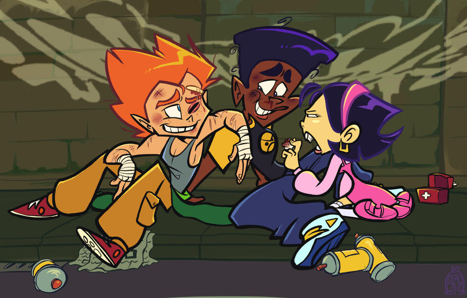 Flat color illustration example ft. fanart